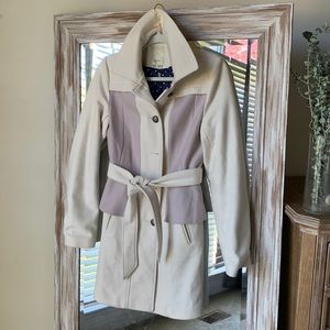 Anthropologie wool coat with peplum detail